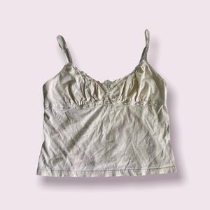 Y2k Express ruched milkmaid cami crop top